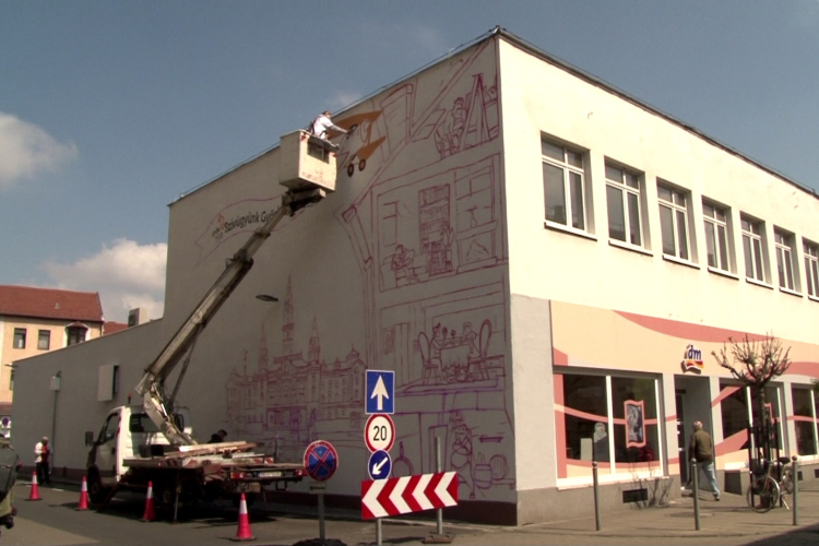 Falfestménnyel gazdagodik a belvárosi tűzfal