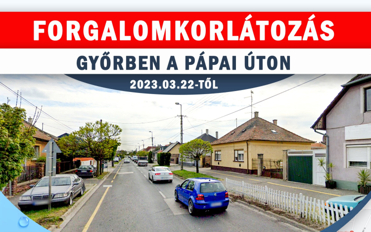 Csatornajavítási munkálatok miatt kell dugókra számítani a Pápai úton