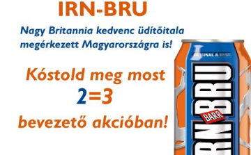Nagy-Britannia kedvenc üdítője az IRN-BRU megérkezett hazánkba is! 2+1 Akció!