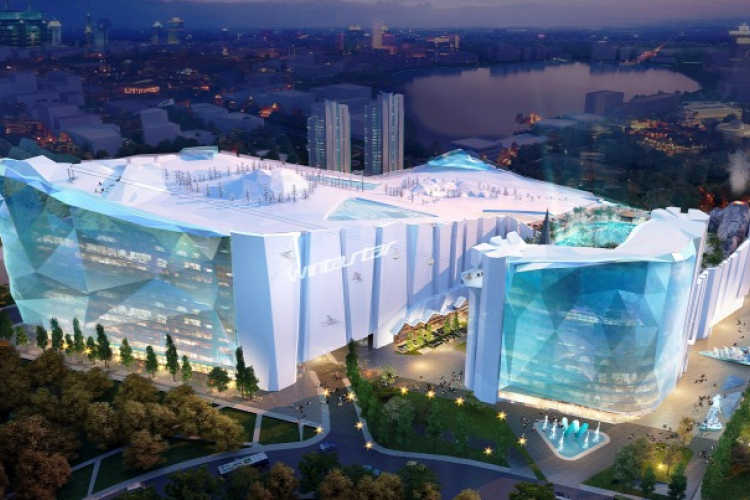 A világ legnagyobb beltéri sípályája épül fel Sanghajban