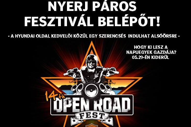 Nyerj páros jegyet az alsóőrsi Open Road Fest-re a Hyundai-val!