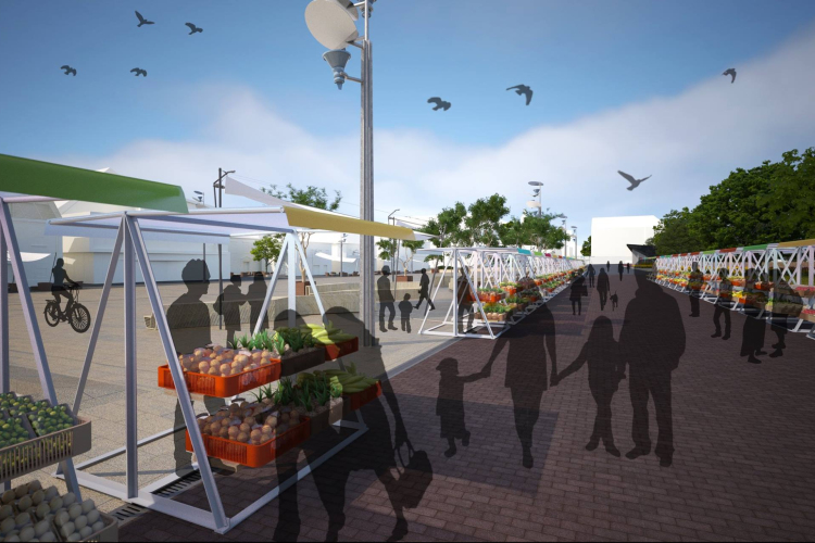 Piac a Dunakapu téren és a Tarcsay utcában is