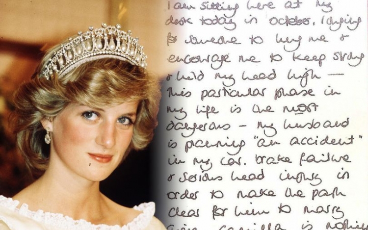 Megdöbbentő tartalmú levél került elő Diana hercegnő kézírásával
