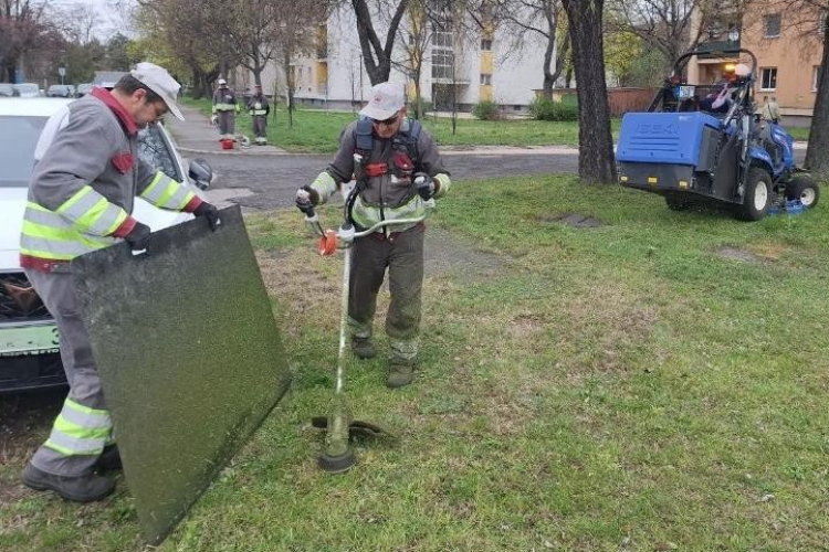 Megkezdődött a fűnyírás Győr közterületein
