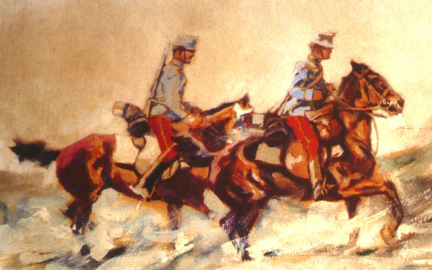 Győri lovas nemzetőrök a  15. Pápai Történelmi Napokon