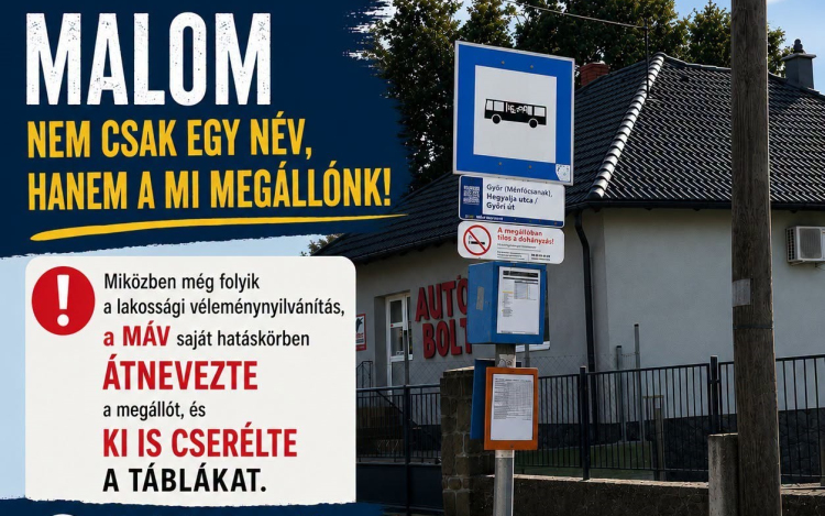 Átnevezte a MÁV a buszmegállót – panaszt tesz a képviselő