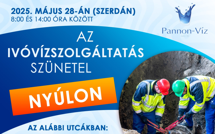 Szünetel a vízellátás Nyúlon és Győrságon