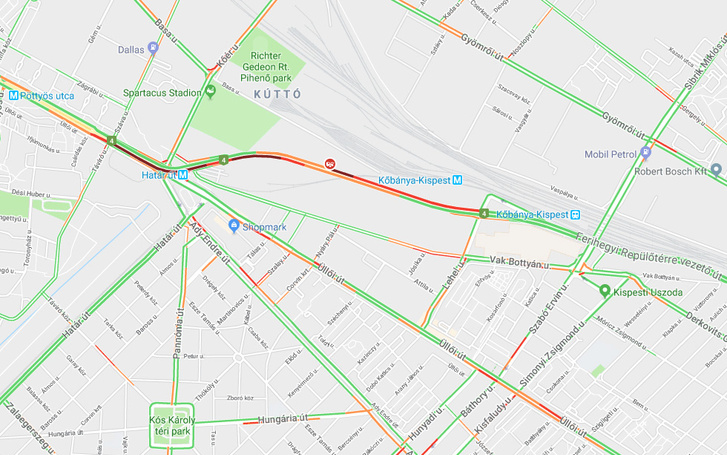 Három autó ütközött a Liszt Ferenc repülőtérre vezető gyorsforgalmin