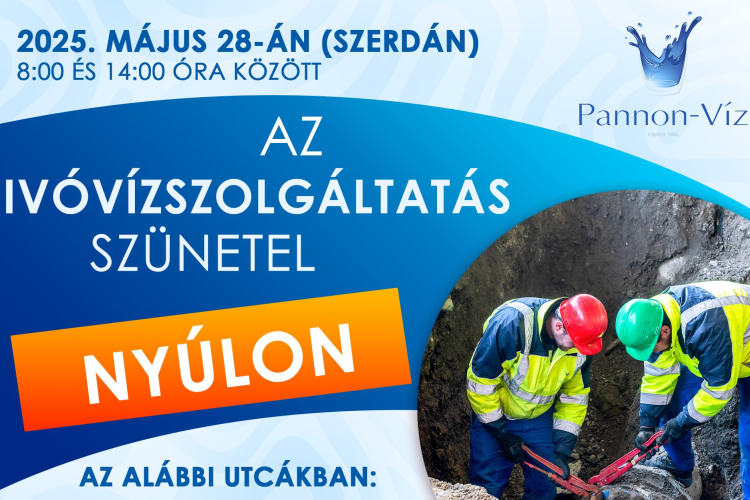 Szünetel a vízellátás Nyúlon és Győrságon