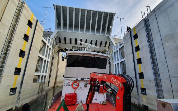 Üzempróbát tartottak Mosoni-Dunán épült zsilipen