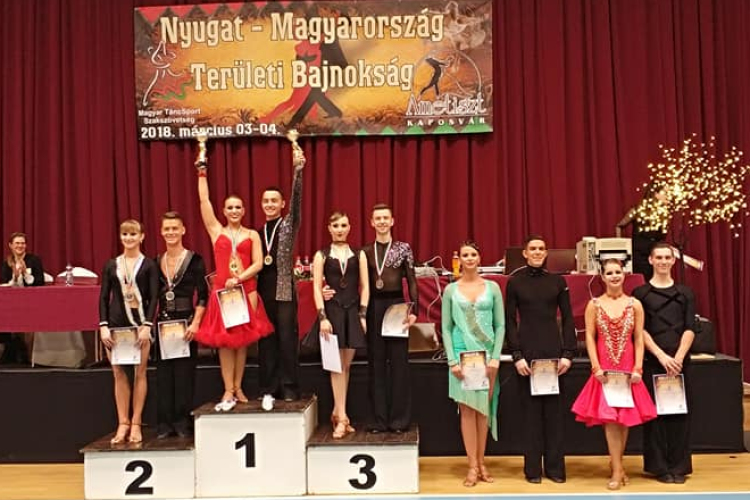 Nyugat-Magyarország Területi Bajnokai lettek a győri versenytáncosok