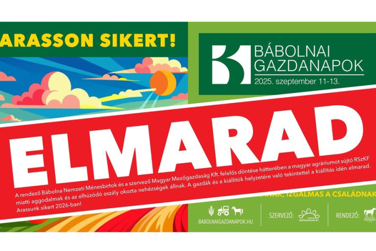 Elmarad a 38. Bábolnai Gazdanapok