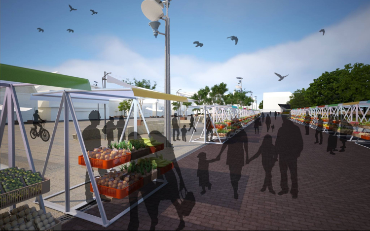 Piac a Dunakapu téren és a Tarcsay utcában is