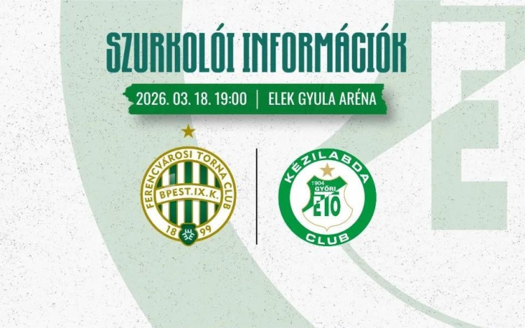 IDŐPONTVÁLTOZÁS: Három nappal hamarabb lesz a FTC-ETO rangadó