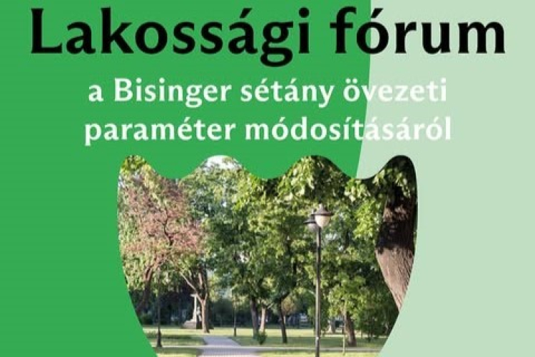 Lakossági fórum lesz a Bisinger sétányról