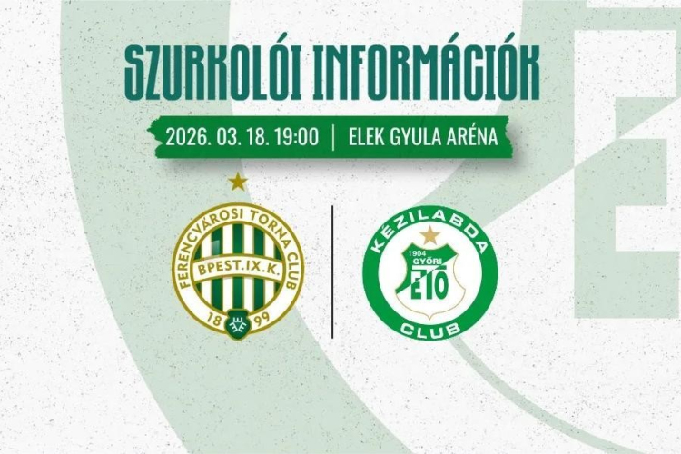 IDŐPONTVÁLTOZÁS: Három nappal hamarabb lesz a FTC-ETO rangadó