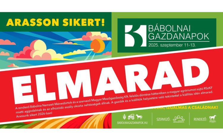 Elmarad a 38. Bábolnai Gazdanapok